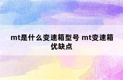 mt是什么变速箱型号 mt变速箱优缺点